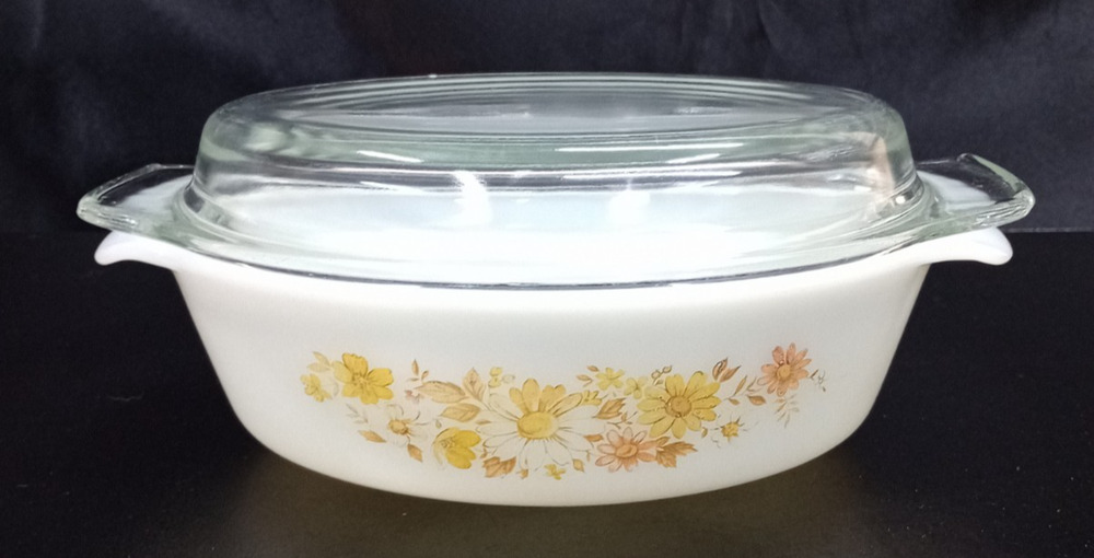 Anchor Hocking Floral 1.5 Quart Oval Casserole Dish 433